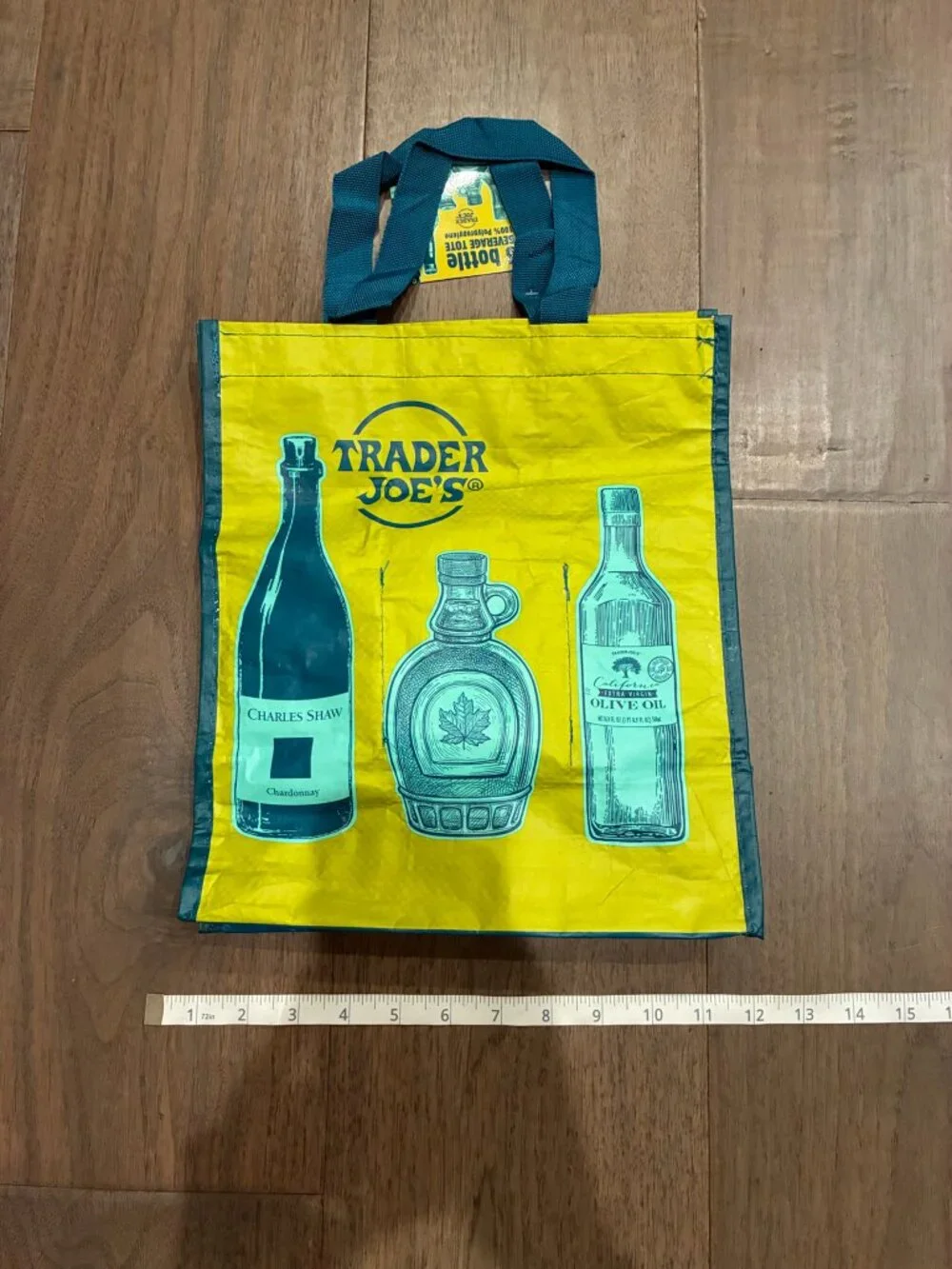 NWT Trader Joe's 6 Bottle Beverage Tote Yellow Reusable Wine Carrier